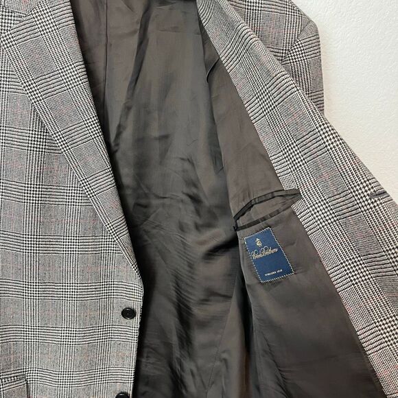 Brooks Brothers Vintage Y2k Plaid 2-Button Sports Coat Blazer Men's Size 46L - Picture 4 of 8